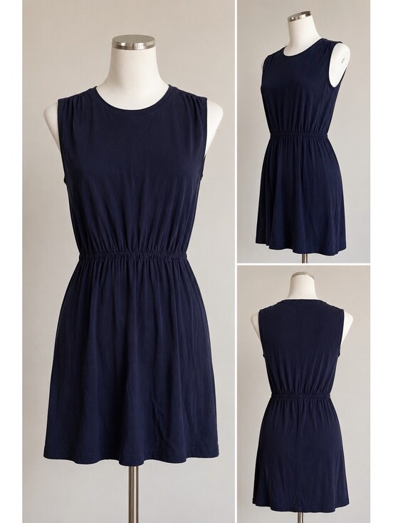 Dresses & Skirts - ATM Anthony Thomas Melillo Navy Sleeveless Gathered Waist Dress XS TP